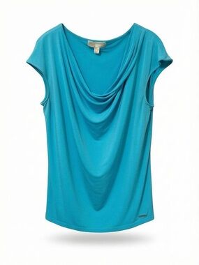 Michael Kors Teal Draped Cowl Neck Camisole